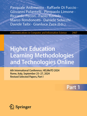 cover image of Higher Education Learning Methodologies and Technologies Online